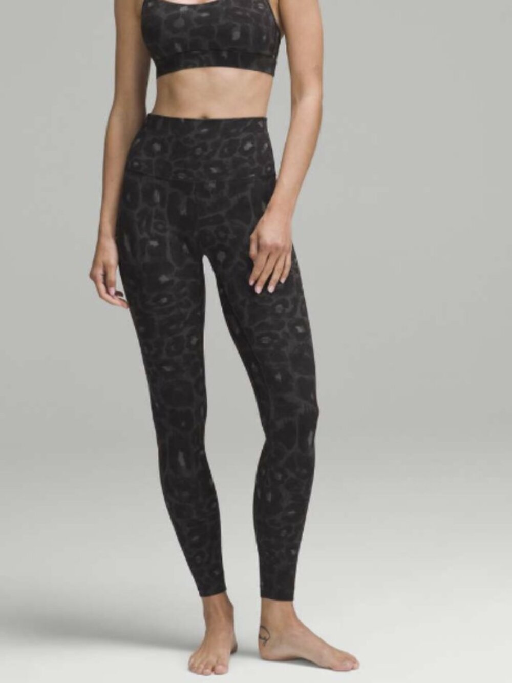 Lululemon Align High-Rise Pant Leggings 28" Spray Leopard Black Multi Nulu Sz 6